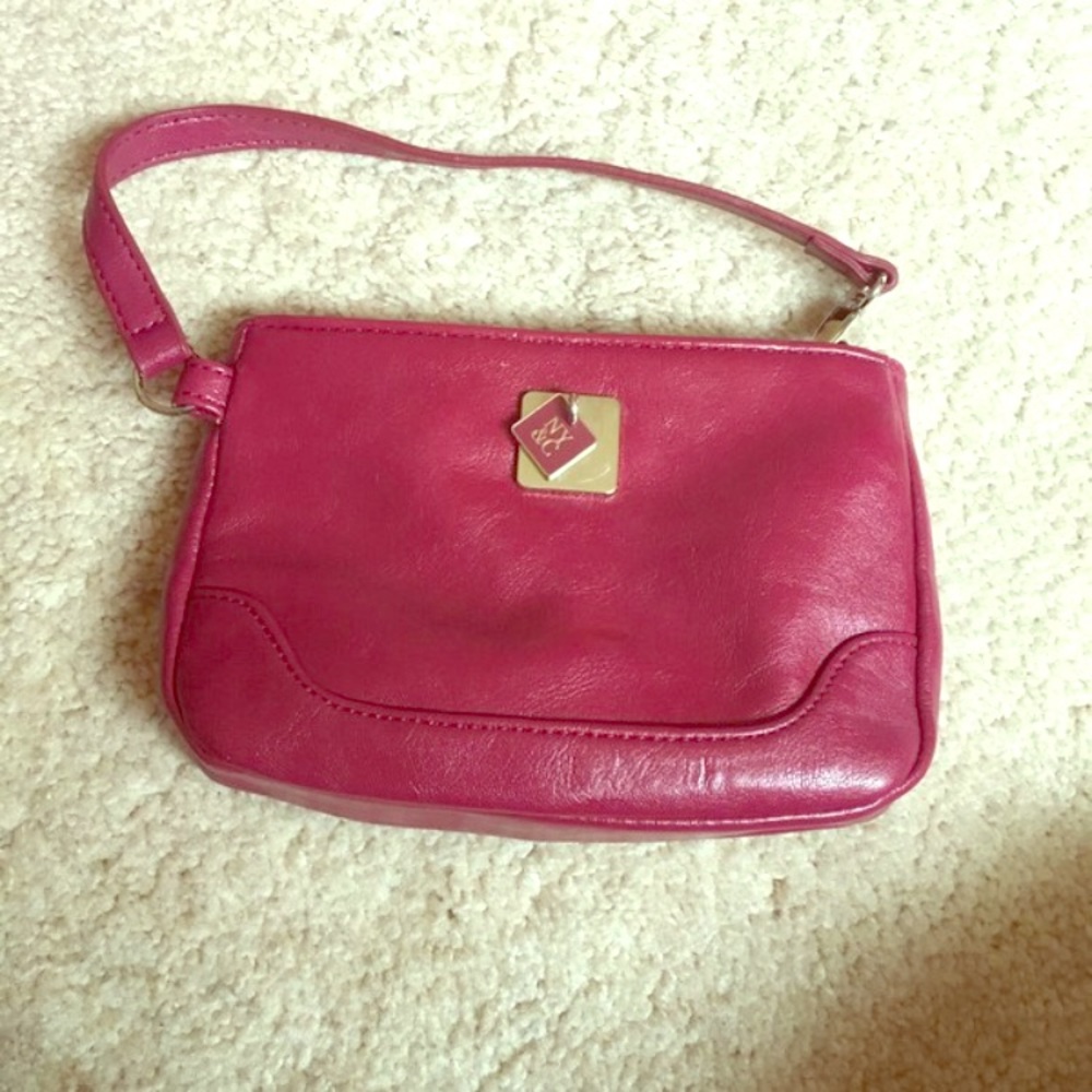 NYC red wristlet/mini purse